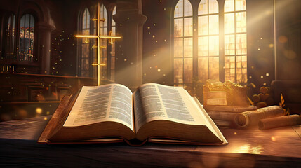 Background of thanks giving concept: Christian worship concept. Generative ai illustration.