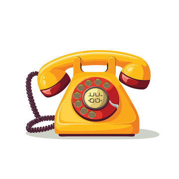 Retro telephone with rotary dial illustration ideal