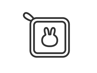 ループ付きタオルのアイコン（線画）のイラスト