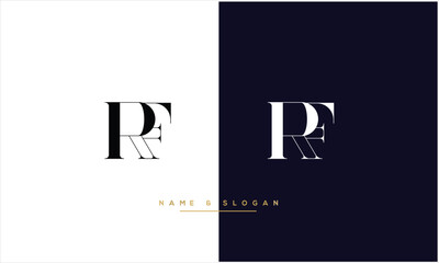 RF, FR, R, F, Abstract Letters Logo monogram