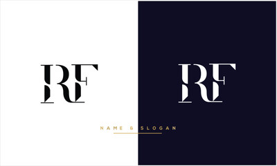 RF, FR, R, F, Abstract Letters Logo monogram