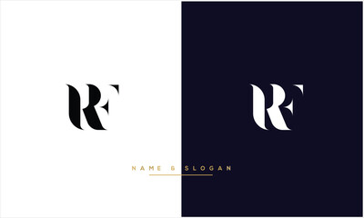 RF, FR, R, F, Abstract Letters Logo monogram
