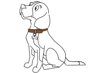 This is a simple illustration of a beagle in a sitting position.