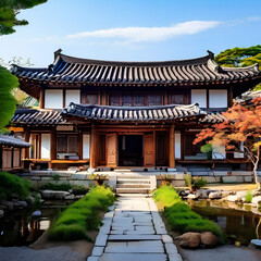 Obraz premium Traditional oriental house, elegant and stylish house