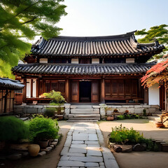 Fototapeta premium Traditional oriental house, elegant and stylish house