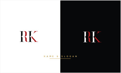 RK, KR,R , K, Abstract letters Logo monogram