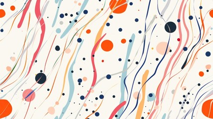 lines, dots and vibrant colors, illustration generative ai