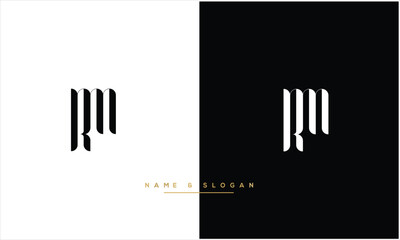 RM, MR, R, M, Abstract Letters Logo monogram