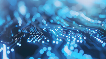 Closeup electronic circuit board background. Computer Chip. Network Technology Background . - obrazy, fototapety, plakaty