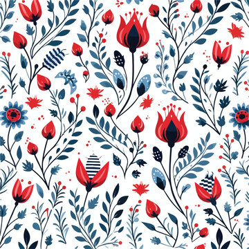 Seamless pattern design with traditional