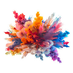 Explosion of colors on transparent background