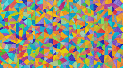 Geometric prism kaleidoscope pattern - Bold, intersecting shapes in a spectrum of colors, creating a mesmerizing visual feast for graphic designs or packaging.