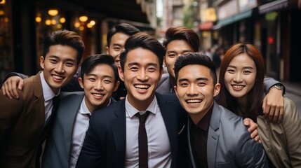Fototapeta premium Group of Young Men Standing Together