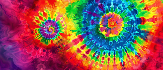 Vibrant tie-dye swirls create a psychedelic explosion of color and pattern in this image.