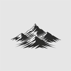 Simplified Monochrome Mountain Peak Icon