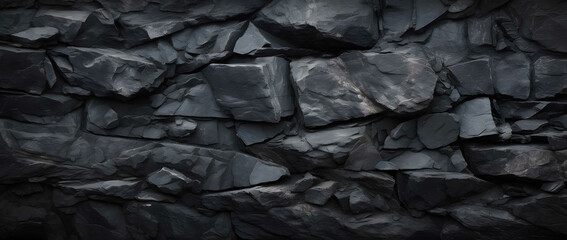 Dense Texture of Natural Black Basalt Stone - Stone Background