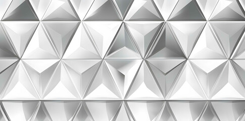 3D wallpaper of white leather panels with silver decor elements. Shaded and matt geometric modules. High quality seamless design texture, Generative AI