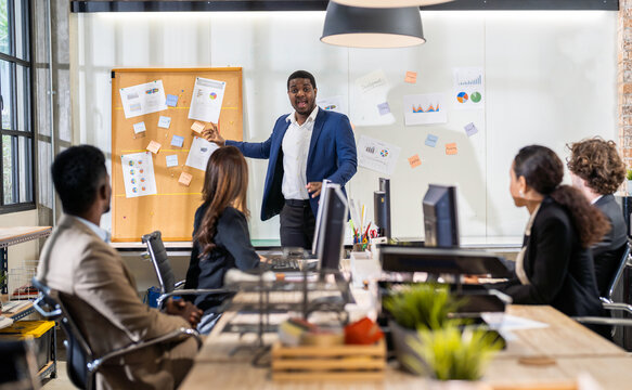 Business team professional collaborative meeting at office, teamwork, innovation and strategy, charts, brainstorming session, ideal corporate, business planning, successful startup at workplace