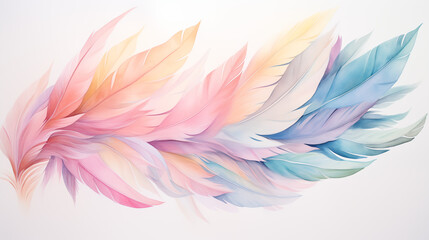 Fototapeta premium Flowing Feathers in Pastel Hues