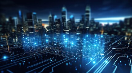 Obraz premium IT technology background that portrays the resilience of digital systems in the face of challenges and disruptions