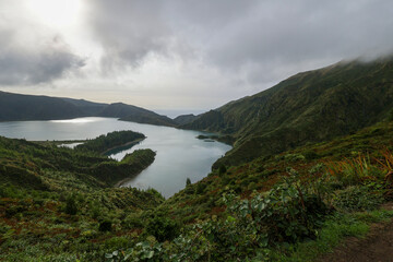 Fire Lake Viewpoint, Azores, Portugal, Sao Miguel Island 