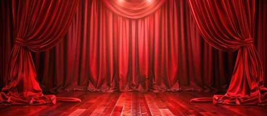 of a background with a red theater curtain.
