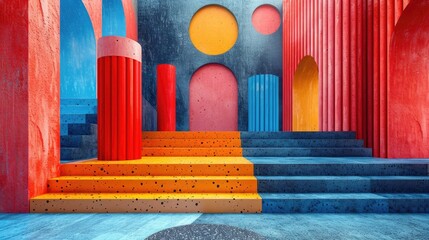 Abstract geometric colour vintage shape background