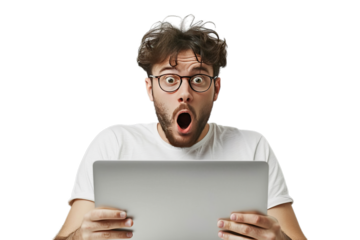 Man Shock While Check Laptop