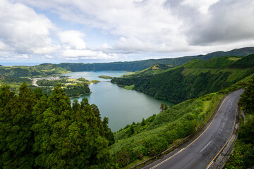 View from abandoned Hotel, Azores, Islands, Portugal