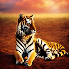 Fototapeta premium tiger in the sun
