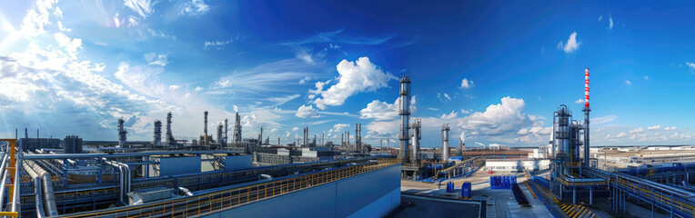 Obraz premium View of beautiful Petrochemical/oil and gas/chemical plant