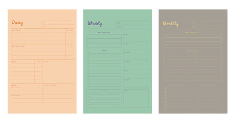 Daily Weekly Monthly planner. 