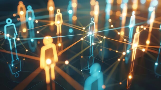 Effective Human Resource Management Strategies for Customer Relations, Network Structures, Recruitment, Training, Hiring, Performance Evaluation, Conceptual 3D Illustration