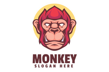 Red Monkey Mascot Logo Design