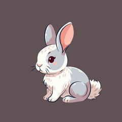Mały uroczy królik. Wektorowa ilustracja słodkiego zwierzaka.