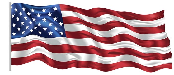 Fototapeta premium Fourth of July happy independence day horizontal banner. USA day celebration flyer with realistic dazzling display of fireworks