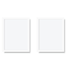 White blank picture frame, realistic vertical picture frame. Vector