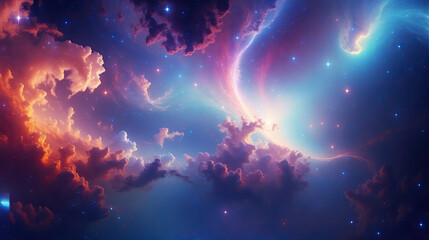 Galactic Space. Vivid colors of the universe.
