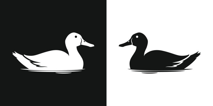 Duck Silhouette - cut out vector icon