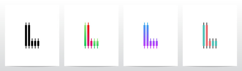 Candlestick Pattern Market Trading Letter Initial Logo Design L