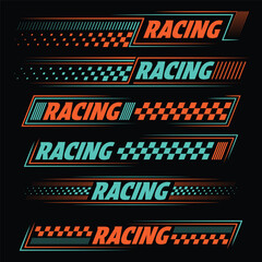 Racing two color decals