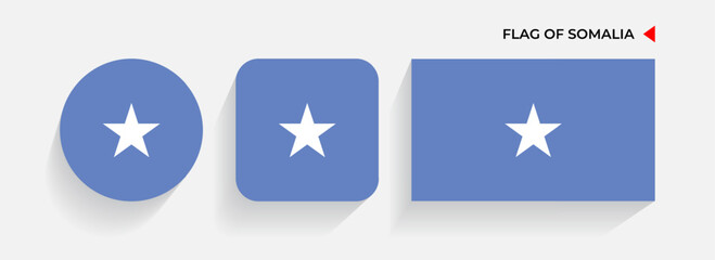 Obraz na płótnie Canvas Somalia Flags arranged in round, square and rectangular shapes
