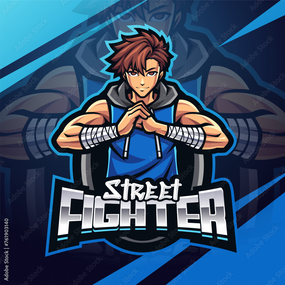 Sticker Street fighter esport mascot logo design