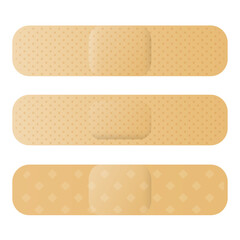 Medical band plaster for first aid or medical adhesive bandages brown color.