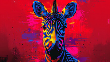 illustration of a zebra flat color
