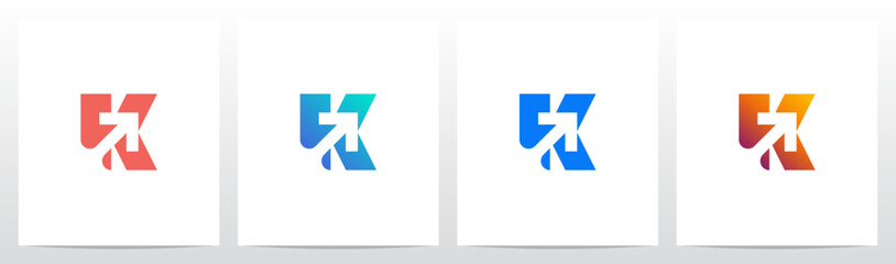 Arrow Up Diagonal on Letter Initial Logo Design K