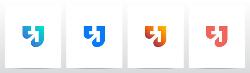 Arrow Up Diagonal on Letter Initial Logo Design U