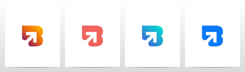 Arrow Up Diagonal on Letter Initial Logo Design B © recehan