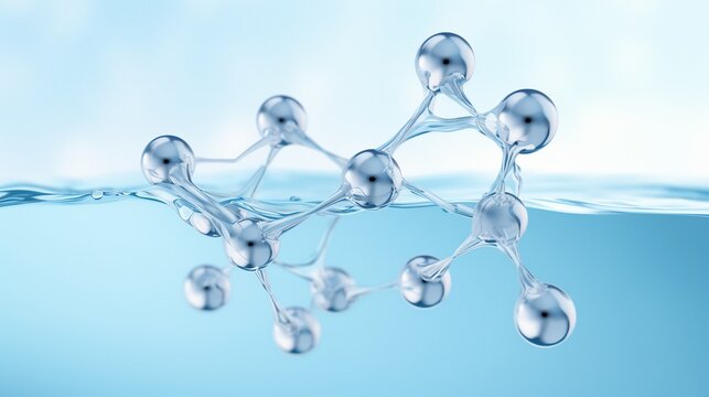 Create a visual depiction of the molecular structure of water
