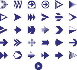 Pointers collection. Black simple navigation arrows different orientation, direction sign